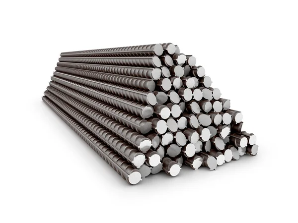 The bars of reinforcement. A set of reinforced steel. 3D illustr — Stock Photo, Image