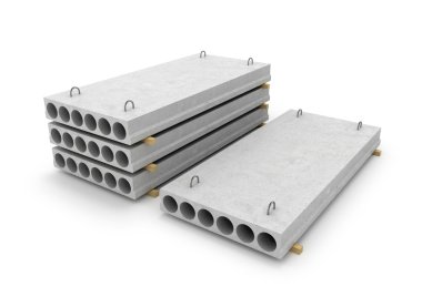 İnşaat beton levha izole beyaz arka plan. 3D Hüseyin