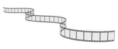 Beyaz bir arka plan üzerinde vektör illüstrasyon izole film şeridi.