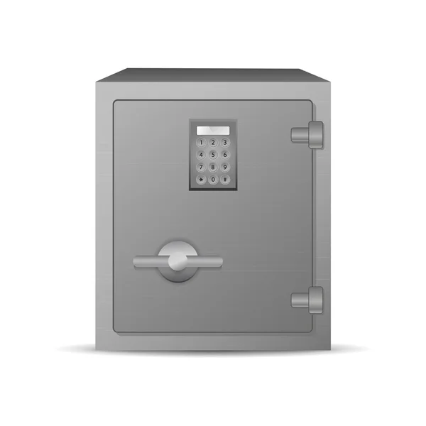 Ilustración vectorial del concepto de seguridad con icono de caja fuerte metálica — Archivo Imágenes Vectoriales