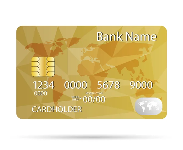 Vector gold Credit Card isolated — Stock Vector