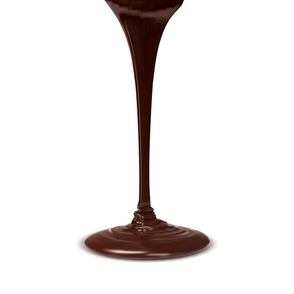 шоколадный какао поток изолирован на белом фоне. вектор
