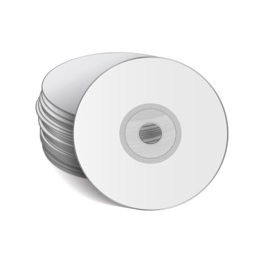 Beyaz bir arka plan üzerinde yığın CD. Vektör çizim