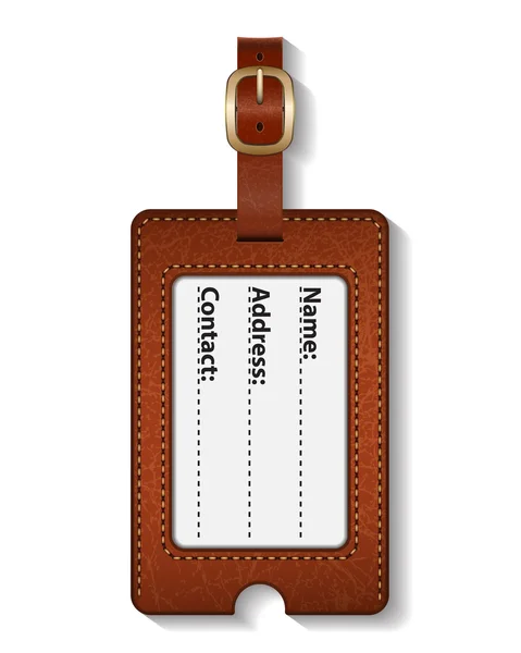 Leather luggage tags labels. Vector illustration — Stock Vector