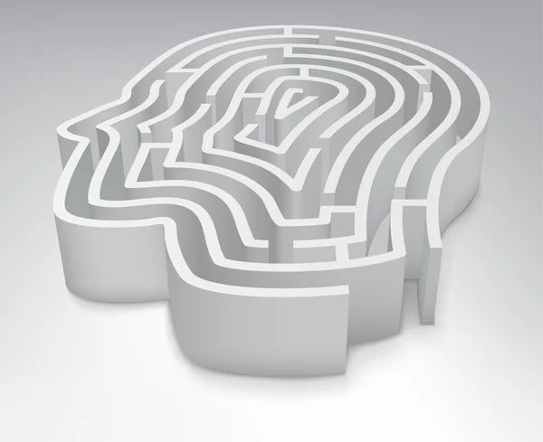 The maze in the shape of a human head.  Vector Illustration — Stock Vector