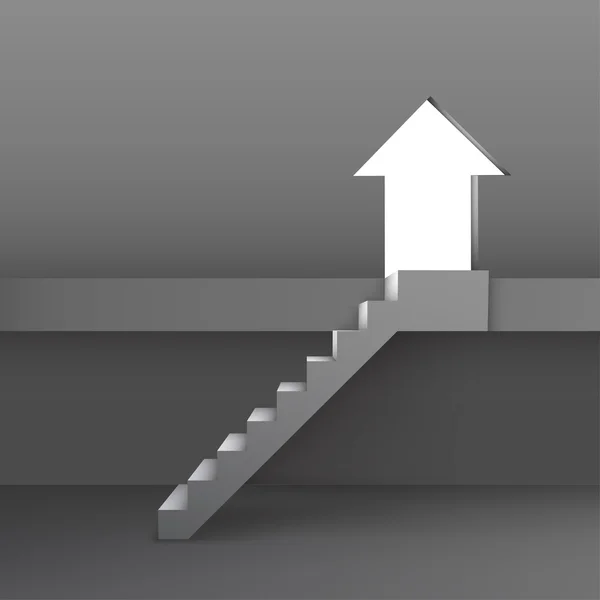 Puerta en forma de flecha, simbolizando la mejora o el éxito — Vector de stock