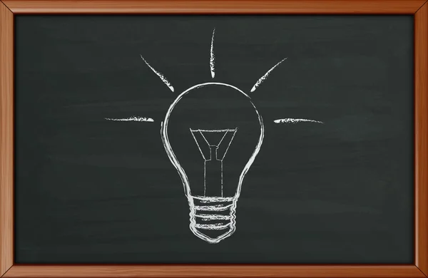 Διάνυσμα λάμπα στο blackboard, μια έννοια ιδέα — Διανυσματικό Αρχείο