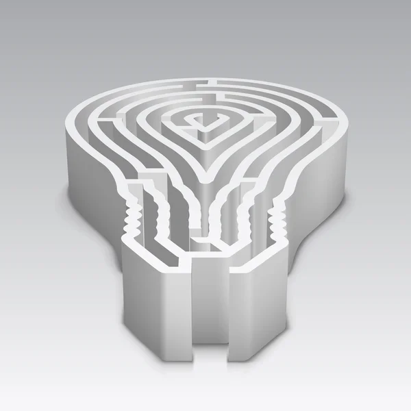 Light bulb shaped maze — Stock Vector