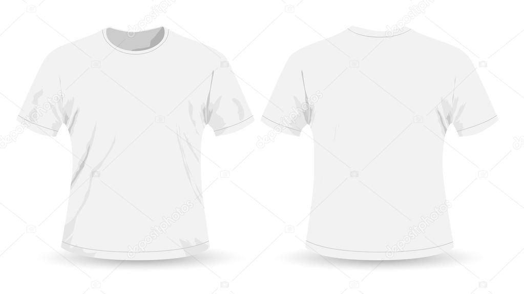 Modelo de t-shirt em branco. Frente e verso imagem vetorial de