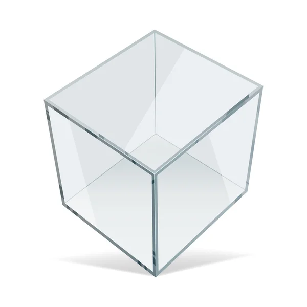Vector transparent cube isolated on a white background — Stock Vector