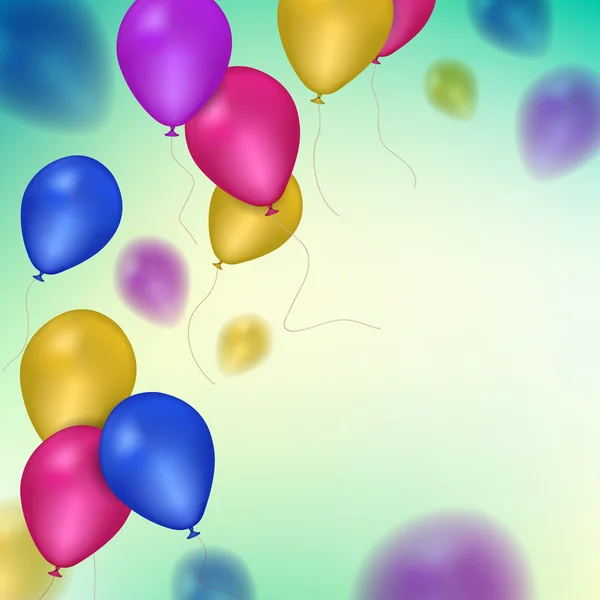 背景与多彩多姿的飞行气球 — 图库矢量图片