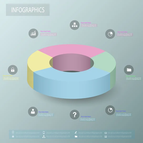 Info Grafiken Kreis Stil Vektor Illustration — Stockvektor