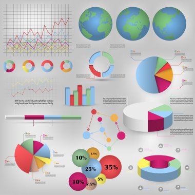 Bilgi grafik stil vektör illüstrasyon çember
