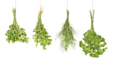 mutfak otlar üzerinde beyaz izole 