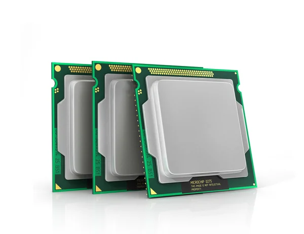 Processor. De processor van de computer met lege ruimte. Hardware. 3D ziek — Stockfoto