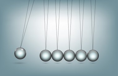 Balancing balls Newton's cradle on a white background. clipart