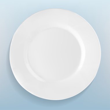 vektör gerçekçi beyaz tabak