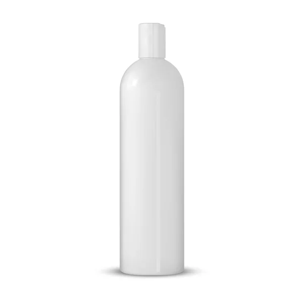 Weiße schlauchförmige Flaschenvorlage. — Stockvektor