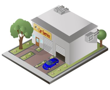 Beyaz bir arka plan üzerinde izole araba Servisi