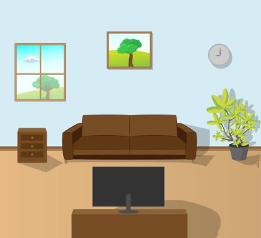 İç oturma odası vektör çizim