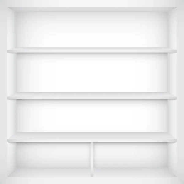 Scaffali bianchi. Illustrazione vettoriale . — Vettoriale Stock