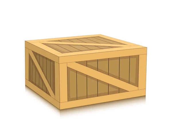 Vector illustration of wooden box icon — Stock Vector