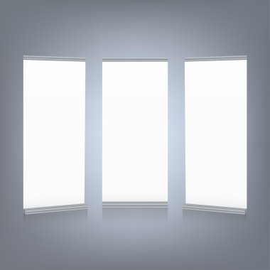 Afiş şerit kümesi. Vektör çizim.