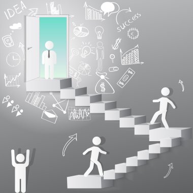 Adım adım infographi tarafından soyut yaratıcı kavram vektör simgesi