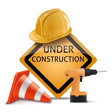 Beyaz bir arka plan üzerinde izole yapım aşamasındadır