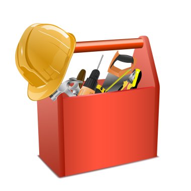 Beyaz bir arka plan üzerinde izole araçları seti