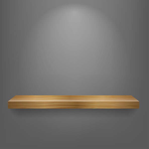 3d isolated Empty shelf for exhibit. Vector illustration.