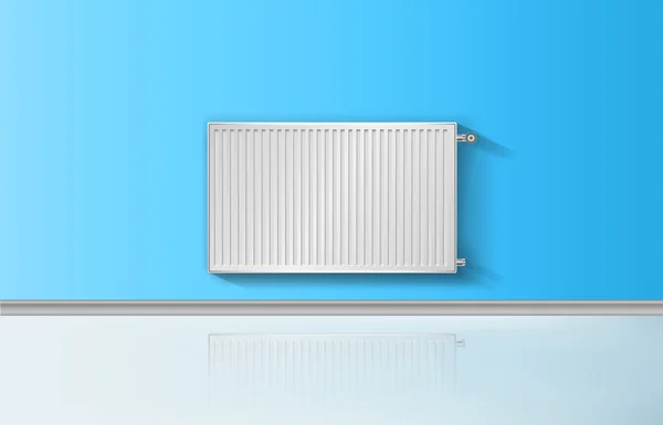 Realistické topný radiátor s firmu illustra vektor knoflík teploty — Stockový vektor