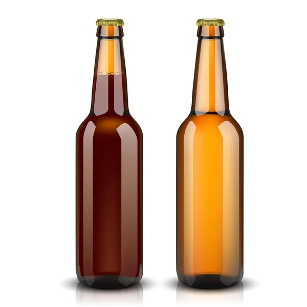 Flesje donker bier. vectorillustratie. — Stockvector