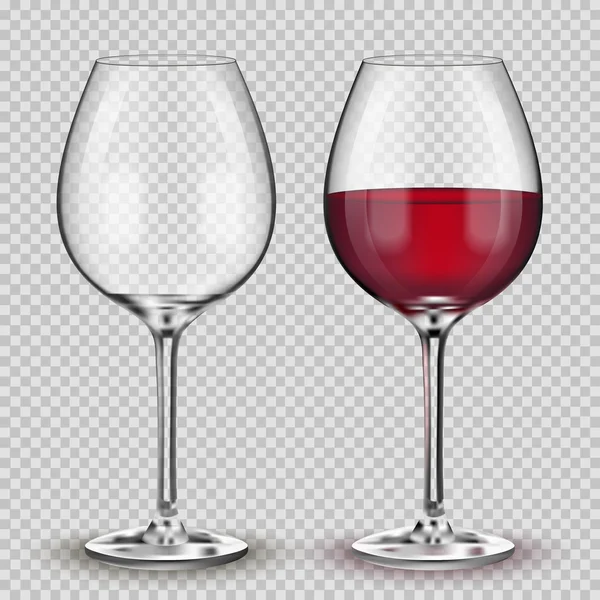 Vinho vetor transparente com vinho tinto . — Vetor de Stock