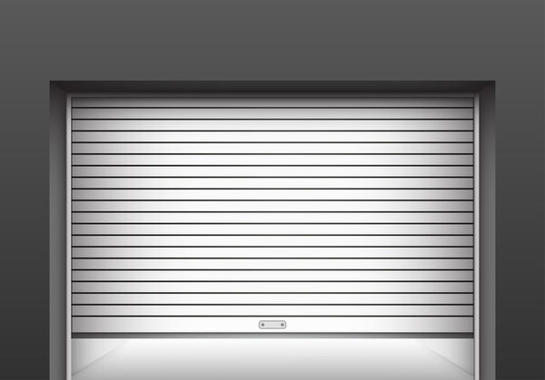 Дверь гаража с рольставнями. Вектор
