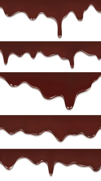 Flux de chocolat isolés sur blanc — Image vectorielle