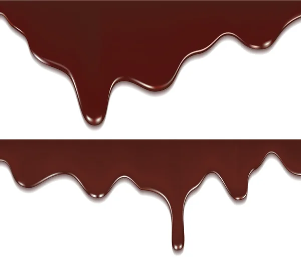 Gesmolten chocolade druipen. Vectorillustratie — Stockvector