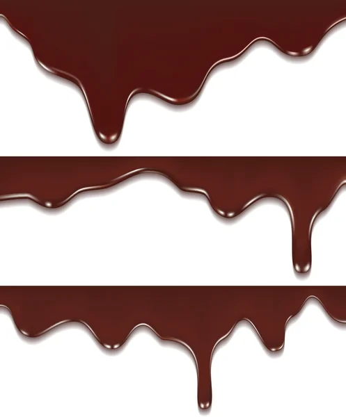 Set de goteo de chocolate derretido — Vector de stock