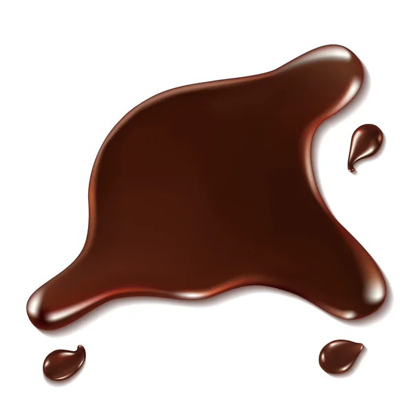 Čokoládové skvrna na bílém pozadí — Stockový vektor