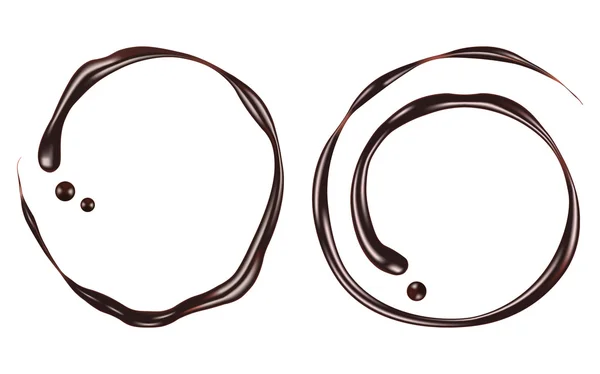 Schokoladenwirbel, isoliert auf weißem Hintergrund. Vektorillustrationen — Stockvektor