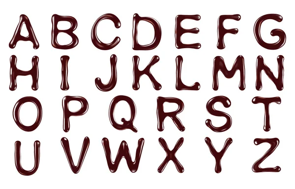 Lettres de l'alphabet vectoriel écrites avec du chocolat. illustration vectorielle . — Image vectorielle