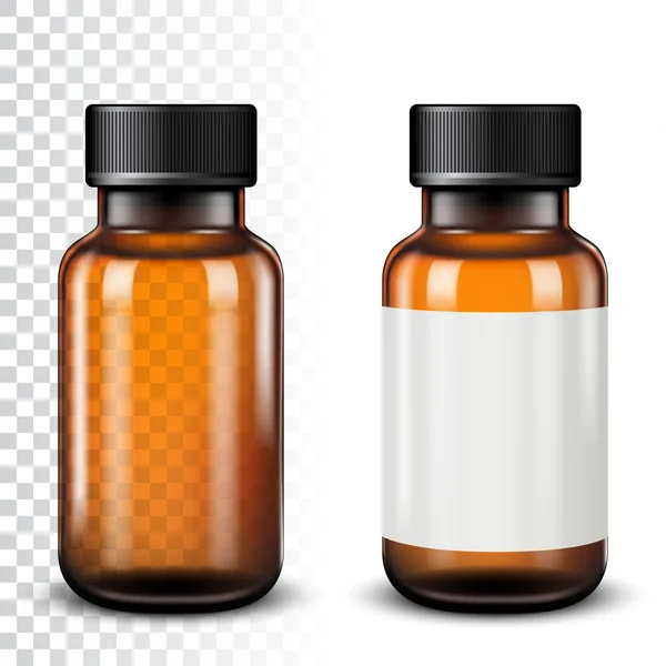 Modello di bottiglia di vetro trasparente vuota. Illustrazione vettoriale — Vettoriale Stock