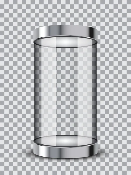 Βιτρίνα απομονωμένες ρεαλιστική άδειο ποτήρι. Vector εικονογράφηση σε — Διανυσματικό Αρχείο