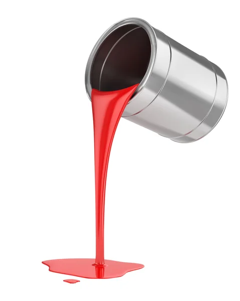 Spilled red paint from a bucket. Vector — Stock Vector