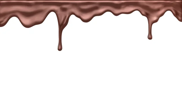 Arroyos de chocolate aislados en blanco — Vector de stock