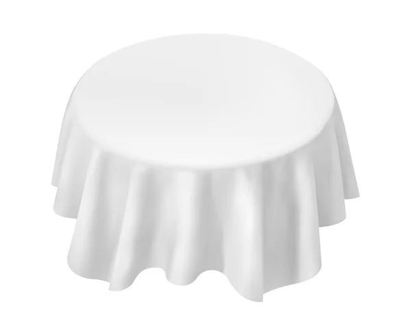 Table ronde vide vectorielle avec nappe isolée sur fond blanc — Image vectorielle