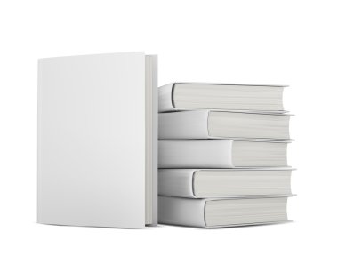 kitap yığını. Beyaz bir arka plan üzerinde izole