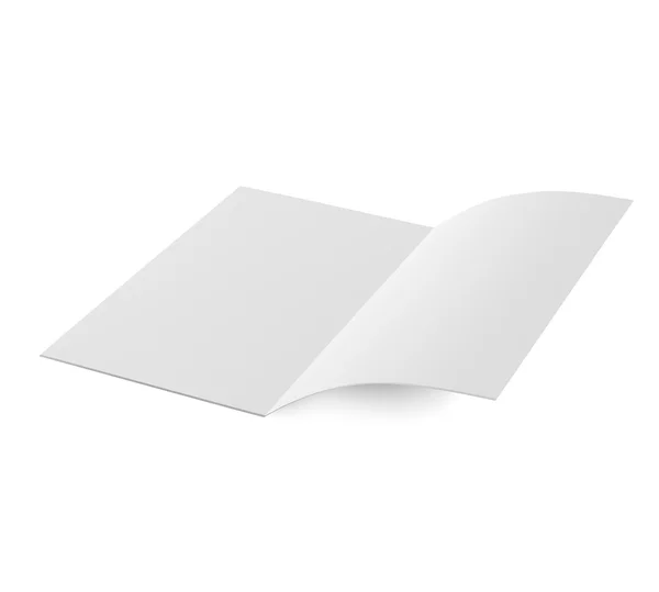 Magazine vectoriel blanc étalé sur fond blanc — Image vectorielle
