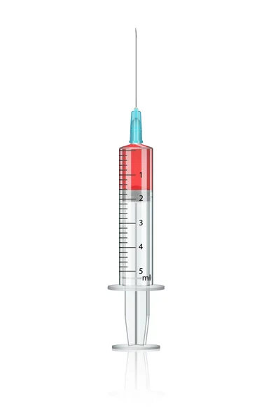 Spuit geïsoleerd op witte achtergrond — Stockvector