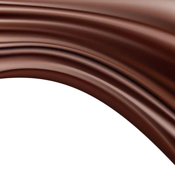 Salpicadura de café caliente marrón o chocolate aislado sobre fondo blanco — Vector de stock